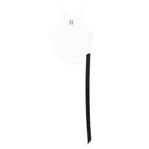DRKSHDW Asymmetrical Hem Tank Top with Long Ribbon Detail Women WHITE T-Shirts &